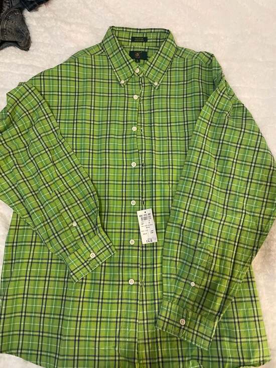 Club Room Other - Club Room Men's Kiwi Plaid Long Sleeve Button Down Shirt Size Large